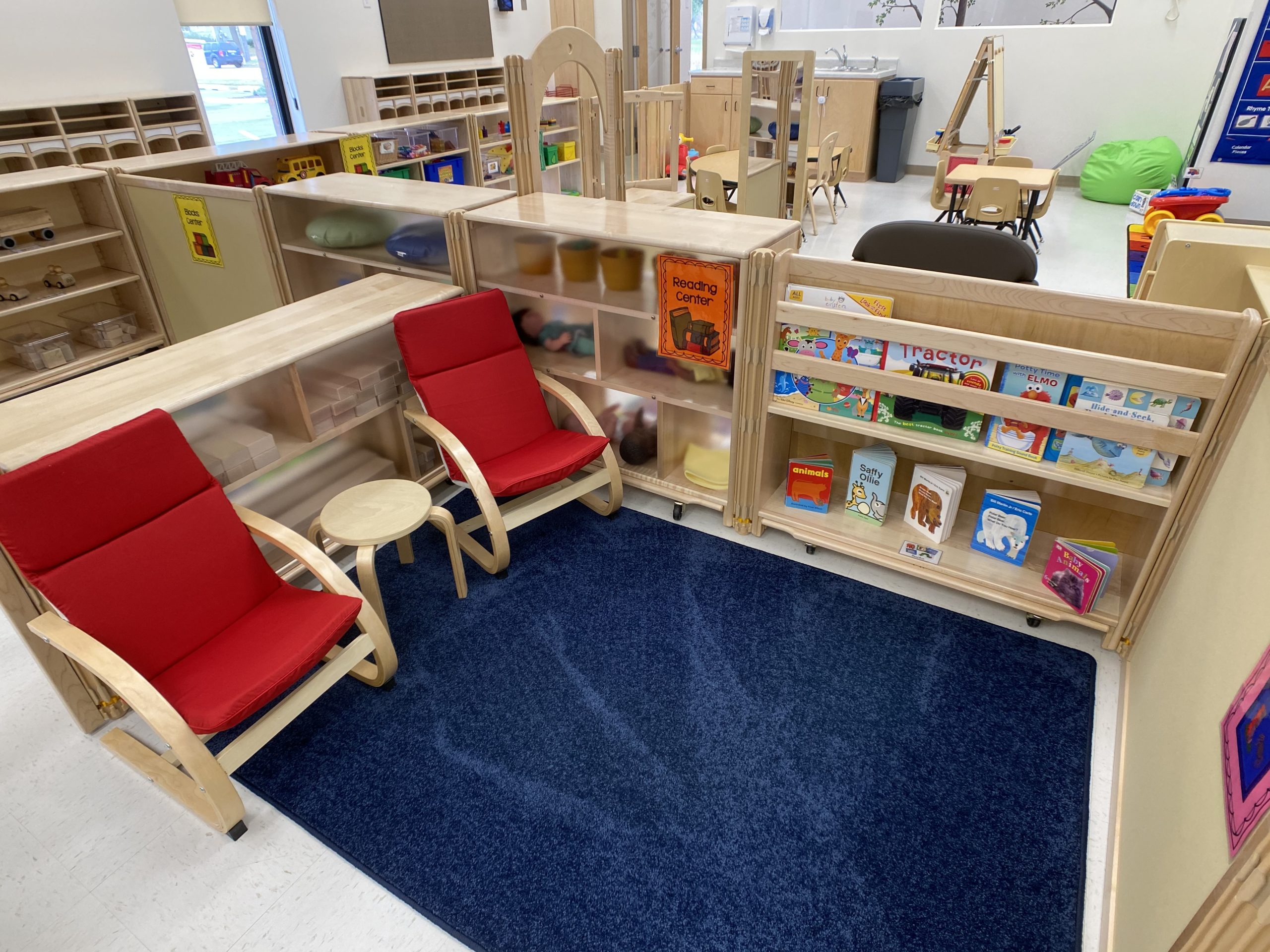 children's learning area - reading area with chairs